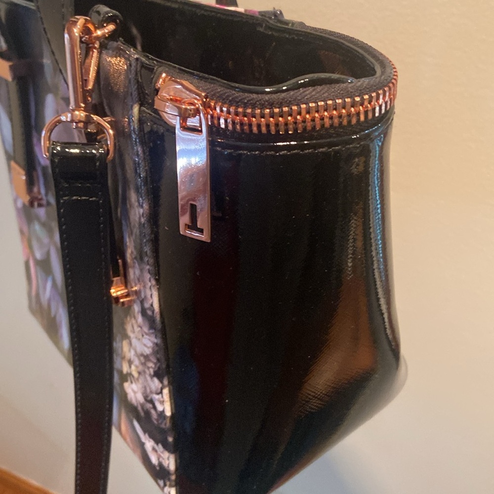 Ted Baker London Floral Shoulder Bag - Black and Pink - Picture 7 of 9